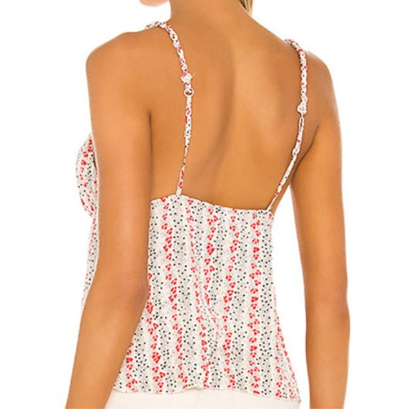 Free People Donna Printed Satin Cami - Ivory Combo - - Picture 3 of 10
